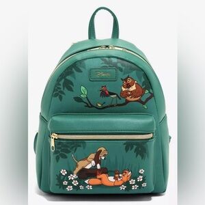 NWT Disney Loungefly Fox & The Hound Green Playtime Mini Backpack